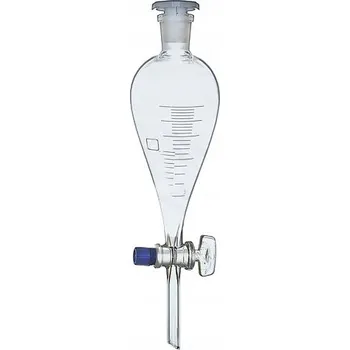 Sklenice Dělicí nálevka Squiba, kuželová, s odměrkou 2000 ml a skleněným kohoutem