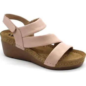 Dámská obuv LEON 1020 Dámská kožená obuv na klínku - Pudrová Velikost: 39