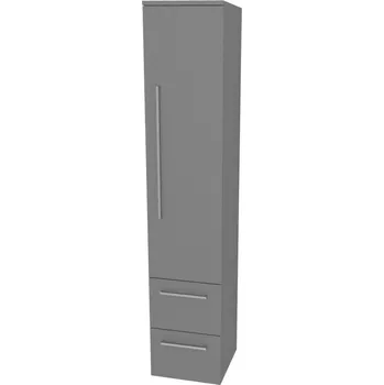 Koupelnový nábytek Mereo Bino, koupelnová skříňka vysoká 163 cm, pravá, Multidecor, Šedý Supermat CN698SEDA