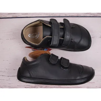 Chlapecká obuv 3F Kožené boty bar3foot 3BE39/LT99 černé, suchý zip, barefoot velikost: 28