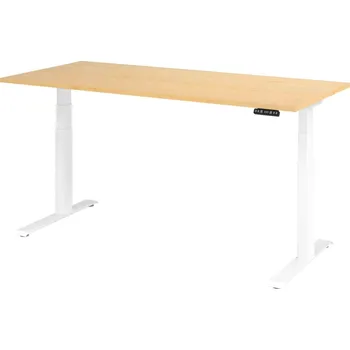 Jednací stůl Výškově nastavitelný psací stůl, elektrický, paměťový spínač, C-noha, 1800 x 800 mm, javor/bílý