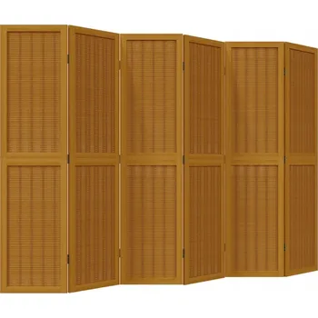 Paraván Paraván bambusový, 6 dílný, 210x160 cm, hnědý