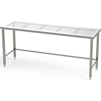 Dílenský stůl Nerezový stůl do čistých prostor, s perforovanou pracovní deskou, 2000 x 700 x 900 mm