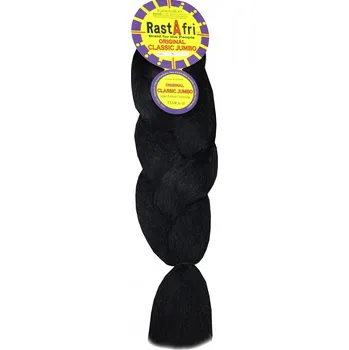 Syntetické vlasy na rasta copánky Kanekalon, černý culík