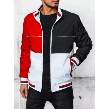 Pánský bomber Bílo - modročervená přechodná pánská bunda TX4352 Velikost: M