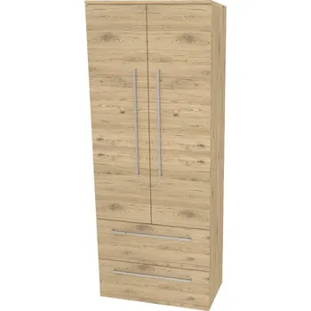 Koupelnový nábytek Mereo Bino, koupelnová skříňka vysoká 163 cm, dvojitá, Multidecor, Dub San remo sand CN699DSAN