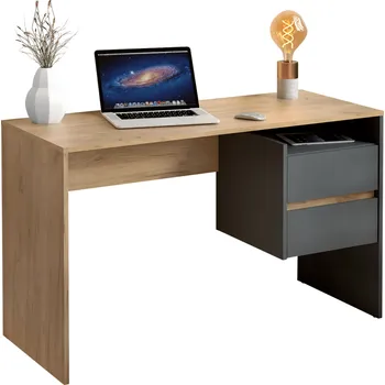 Psací stůl PC stůl, dub artisan/grafit, TULIO NEW