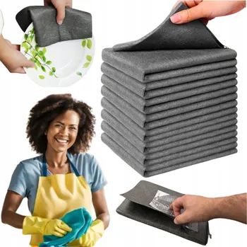 Utěrka Kouzelný hadřík na prach, univerzální utěrka z mikrovlákna šedá 8 ks