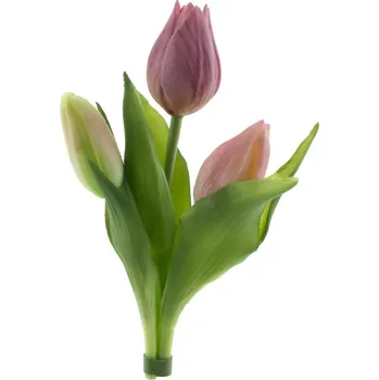 umělá květina umělé květiny, Tulipán x3 Sally' svazek růžový V16 cm