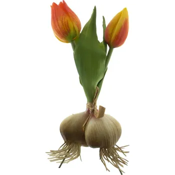 umělá květina umělé květiny, Tulipán 'Sally' svazek s cibulkou oranžový V18 cm