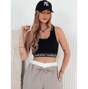 Černý crop top SUNSEL RY2415 Velikost: ONE SIZE