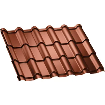 plechová krytina Regamet OLIMPIE - plechová střešní krytina - LESKLÁ SP25 Barva: RAL 3009 / oxidovaná červená