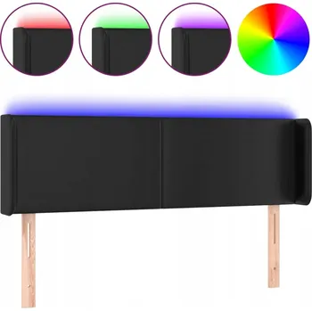 LED Čelo postele Ložnice 147x16x78/88 cm černé