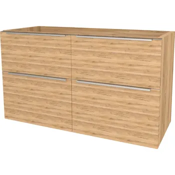 Koupelnový nábytek Mereo Mailo, koupelnová skříňka 121 cm, chrom madlo, Multidecor, Ořech Pacifik přírodní CN593SOPP2