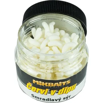 Umělá nástraha Mikbaits Červi v dipu 50ml - Smradlavý sýr