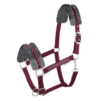 Vybavení pro koně Waldhausen Ohlávka ELEGANT Waldhausen, sametově červená Barva: Červená, Velikost: FULL