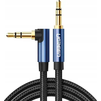 Audio kabel Ugreen audio AUX kabel s úhlovou koncovkou minijack 3,5 mm, 1,5 m, modrý AV112