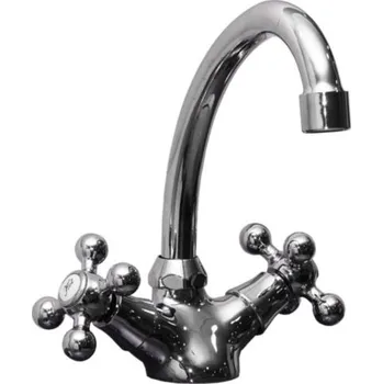 Vodovodní baterie Stojánková umyvadlová baterie Sea-Horse Retro stříbrná