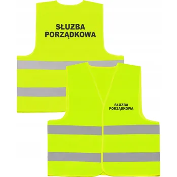 Pánská vesta Žlutá reflexní vesta SŁUŻBA PORZĄDKOWA standard EN ISO velikost 5XL