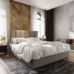 Čalouněná postel boxspring MERALIS 180x200 cm šedá Matrace: Matrace Bonell pružinová COSMIC 160