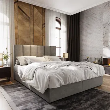 Postel Čalouněná postel boxspring MERALIS 180x200 cm šedá Matrace: Matrace Bonell pružinová COSMIC 160