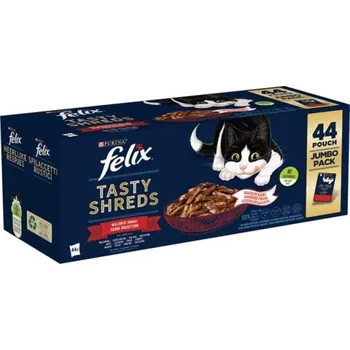 Pro kočku Felix Fantastic Tasty Shreds multipack lahodný výběr ve šťávě 44 × 80 g