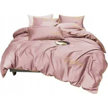 Povlečení Elegantní Povlečení z mikrovlákna 200x220 s výšivkou Romantická Pudrová Růžová