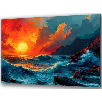 Obraz Skleněný obraz Moře Západ Slunce Krajina 36x23 cm