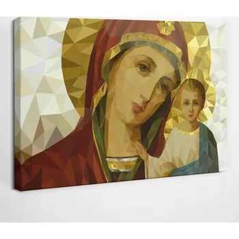 Obraz Tištěný Obraz na Plátně Jako Dárek Ikona Matky Boží s Dítětem 30x20 cm