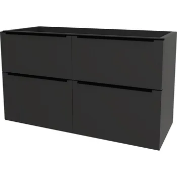 Koupelnový nábytek Mereo Mailo, koupelnová skříňka 121 cm, černé madlo, Multidecor, Černá Supermat CN593SBCIPM