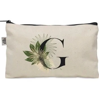 Kosmetická taška Kosmetická taštička béžová s iniciálami jména a písmenem G - Grażyna Gabriel KO_132