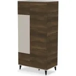 Šatní skříň RANDOM 2 S-1, kašmír / ořech / černá