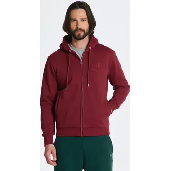 Pánská mikina MIKINA GANT REG TONAL SHIELD FULL ZIP HOODIE PLUMPED RED