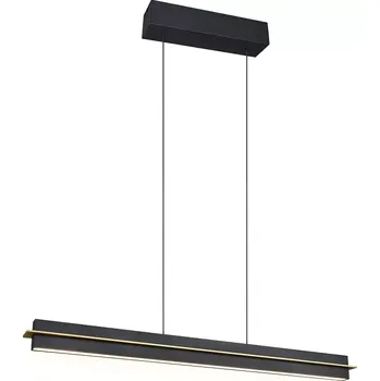 Trio Leuchten 346710180 EMERSON - Závěsné černé, dotykem stmívatelné svítidlo nad pracovní a jídelní stůl se změnou barvy světla 2700 - 5000K, 95cm, 22W (Závěsné svítidlo nad jídelní nebo pracovní stůl se dvěma dotykovými senzory v černé barvě)