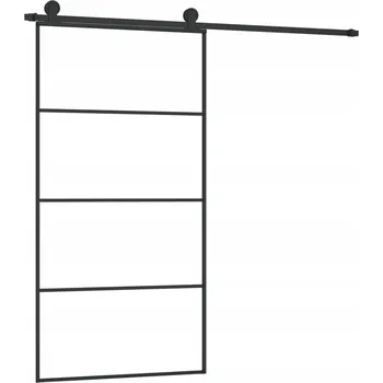 Interiérové dveře Posuvné dveře sklo ESG, hliníkový rám, 102,5x205 cm, černé