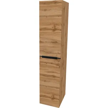 Koupelnový nábytek Mereo Mailo, koupelnová skříňka vysoká 170 cm, černé madlo, Multidecor, Dub Wotan CN594LPBDWOT