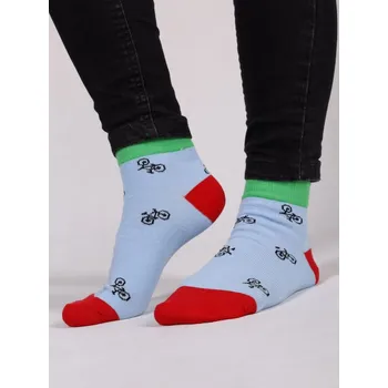 Ponožky YO SKA0024C světle modré s bicykly velikosti ponožek: 20-22 ( EUR vel. 31-34)