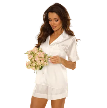 Dámské pyžamo Dámské krátké pyžamo De Lafense 762 Cordelia bílé XL