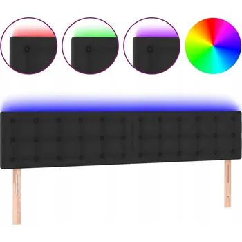 Černé LED čelo postele 180x78/88 cm