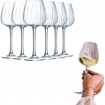 Sklenice Skleničky na bílé víno, skleničky na červené víno CRISTAL D'ARQUES Swirly bezbarvé 350ml 6 ks