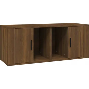 Televizní stolek TV stolek imitace dřeva 100x35x40 cm, hnědý