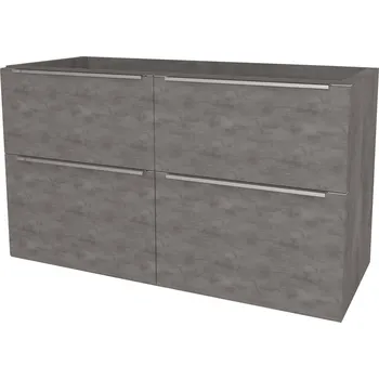 Koupelnový nábytek Mereo Mailo, koupelnová skříňka 121 cm, chrom madlo, Multidecor, Beton tmavě šedý CN593SBET2