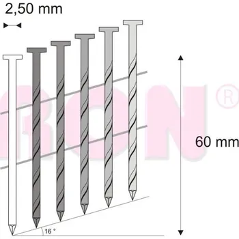 Hřebík Hřebíky FAC svitek drát 16° 2,5/60 kroucené RON, 9000 ks | Nože Mikov Ostatní