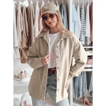Světle béžová dámská košilová bunda KOSMOJACK TY4842 Velikost: ONE SIZE
