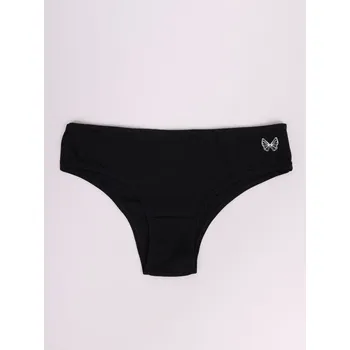 Kalhotky Dámské kalhotky YO BMK0011 černé s bílým motýlkem velikost oblečení - dospělí: S