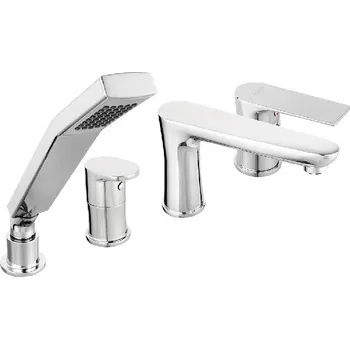 Vodovodní baterie Novaservis Ferro Algeo Square - Baterie na okraj vany, 4-otvorová instalace, chrom BAQ11A