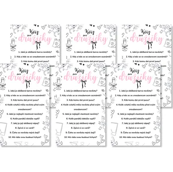 Party nádobí Personal Set kvízů pro družičky - Simple