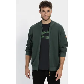 Pánský svetr SVETR CAMEL ACTIVE KNITTED JACKET PINE GREEN