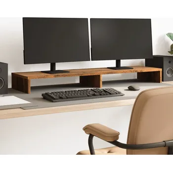 Držák monitoru vidaXL Stojan na monitor 100 x 27 x 10 cm kompozitní dřevo [854660] Barva: Staré dřevo