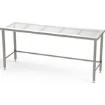 Nerezový stůl do čistých prostor, s perforovanou pracovní deskou, 1400 x 800 x 900 mm